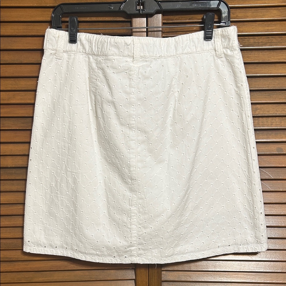 Croft & Barrow White Cotton Eyelet Skort Skirt Size 8 - Picture 3 of 6